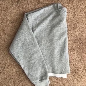 Plain Grey Jersey Cropped Sweatshirt